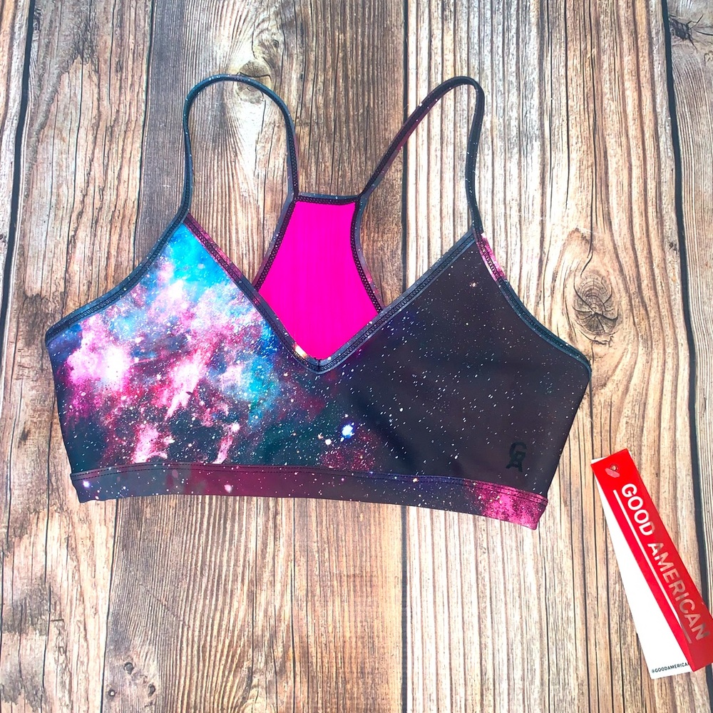 Good American galaxy print sports bra nwt